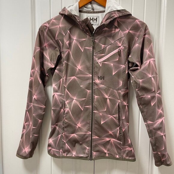 Helly Hansen Fleece-Lined Softshell Hooded Jacket Brown Pink - Picture 2 of 12